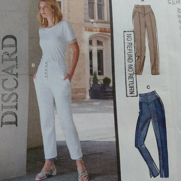 Jeans Pants Sewing Pattern Yoked Button Fly Front Size 6-14 UNCUT McCall's 8045 - Picture 3 of 10